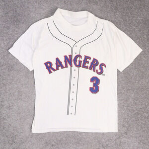 Texas Rangers Baseball Alex Rodriguez #3 Large White Short Sleeve T-Shirt